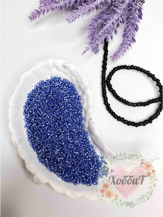 Бисер 13/0 класс А, калиброванный Чехия (синий блестящий)